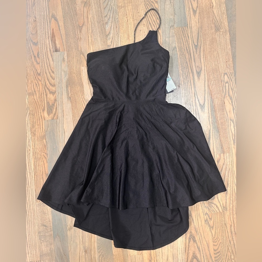 City Studio Black One-Shoulder Dress